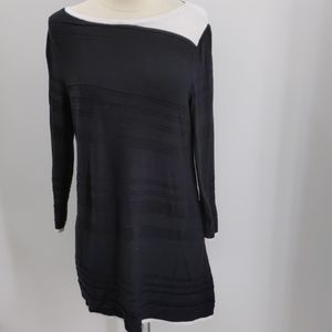 Alfani black w white trim knit dress-sz PM
